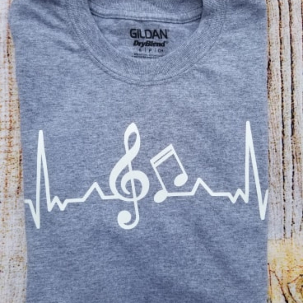 UNISEX GRAPHIC T-SHIRT MUSIC HEARTBEAT